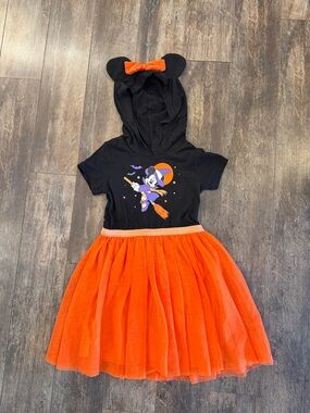 Disney Black & Orange Minnie Witch Tulle Costume Dress